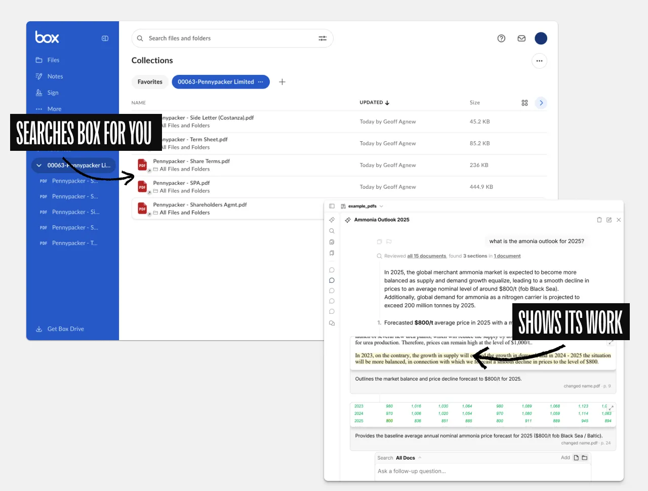 eno working with documents from Box